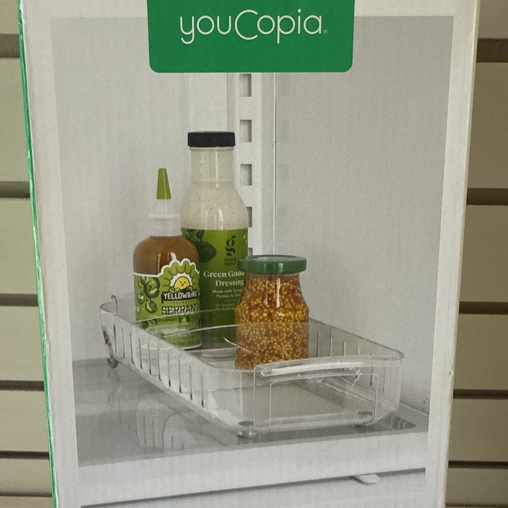 YouCopia RollOut Fridge Caddy, 6" Wide 6" Wide, Clear - Picture 2 of 12